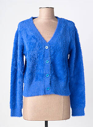 Gilet manches longues resserrée sur le bas bleu LILI SIDONIO femme