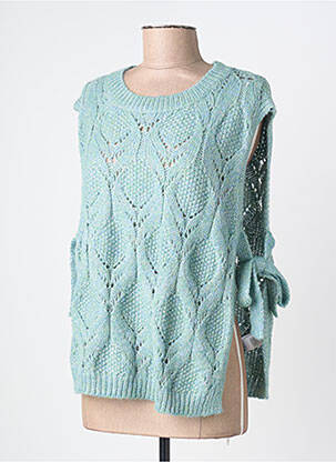 Pull stretch sans manche bleu MOLLY BRACKEN femme