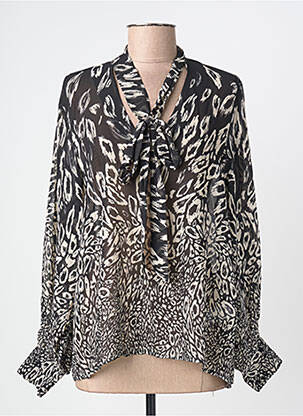 Blouse légère et transparente manches longues noir MOLLY BRACKEN femme
