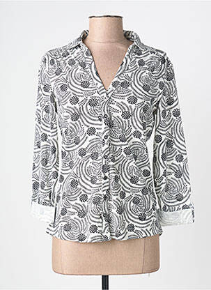 Chemisier coupe cintrée manches 3/4 noir WHITE STUFF femme