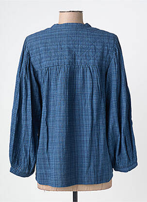 Chemisier tissage crêpe manches longues bleu INDI & COLD femme
