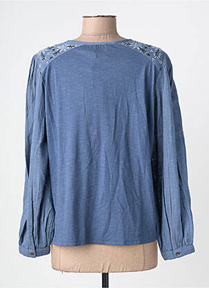 Chemisier tissage crêpe manches longues bleu INDI & COLD femme