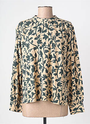 Chemisier imprimé fleurs manches longues beige INDI & COLD femme
