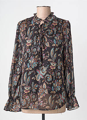 Blouse légère et transparente manches longues noir MOLLY BRACKEN femme