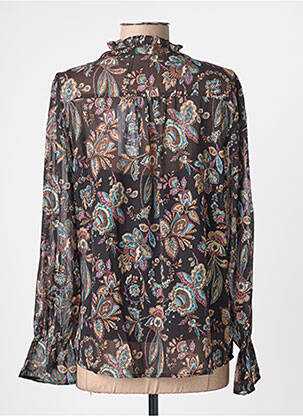 Blouse légère et transparente manches longues noir MOLLY BRACKEN femme