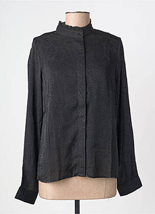Chemisier tissage crêpe manches longues noir MOLLY BRACKEN femme