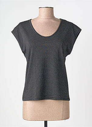T-shirt col v manches courtes noir MOLLY BRACKEN femme