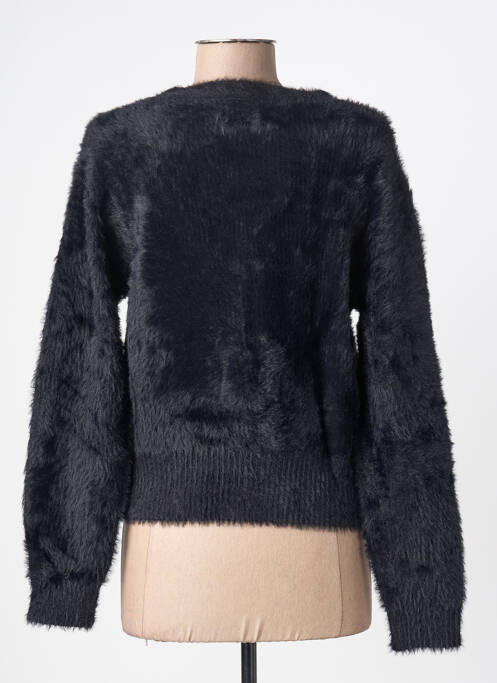 Gilet manches longues maille maille poilu noir LILI SIDONIO femme