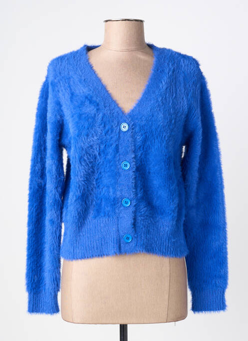 Gilet manches longues maille maille poilu bleu LILI SIDONIO femme