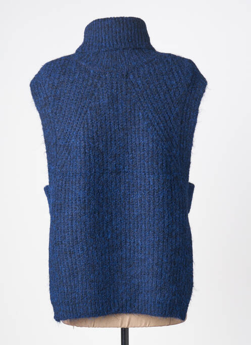 Pull col roulé coupe droite sans manche bleu MOLLY BRACKEN femme