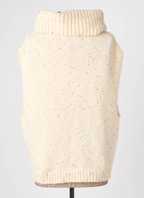 Pull col roulé stretch sans manche beige MOLLY BRACKEN femme