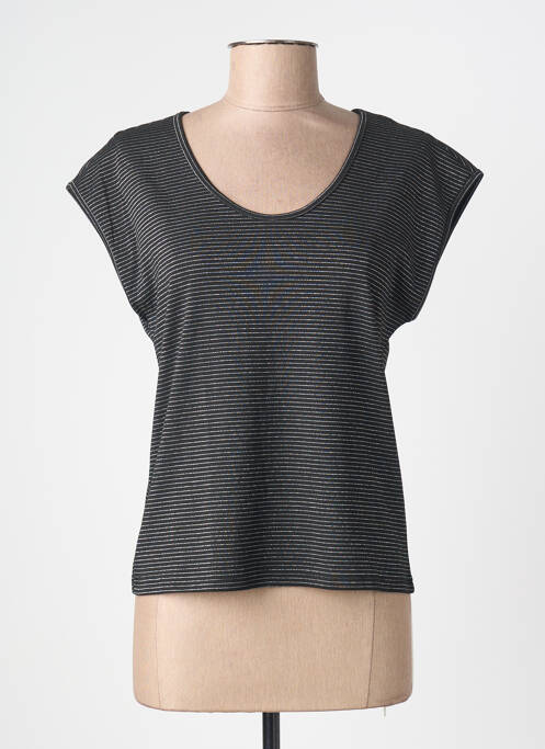 T-shirt col v manches courtes noir MOLLY BRACKEN femme