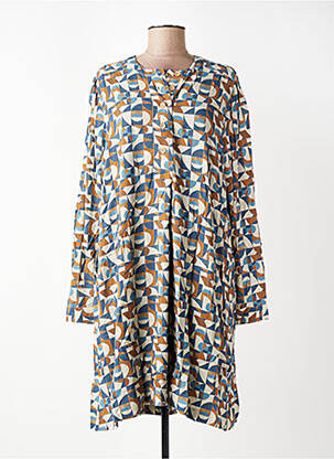 Robe mi-longue manches longues manches longues bleu INDI & COLD femme