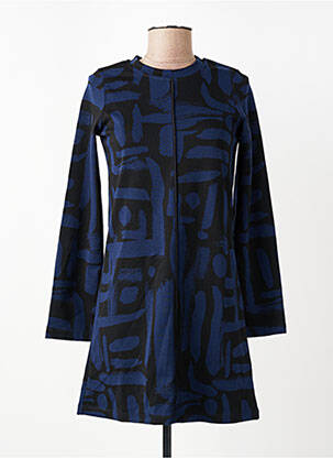 Robe courte manches longues manches longues bleu LA FEE MARABOUTEE femme
