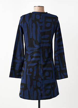 Robe courte manches longues manches longues bleu LA FEE MARABOUTEE femme