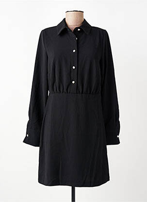 Robe courte coupe fluide manches longues noir LA FEE MARABOUTEE femme
