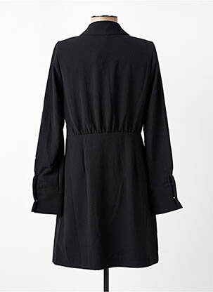 Robe courte coupe fluide manches longues noir LA FEE MARABOUTEE femme