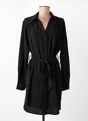 Robe courte coupe fluide manches longues noir MOLLY BRACKEN femme