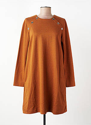 Robe courte manches longues manches longues marron LA FEE MARABOUTEE femme