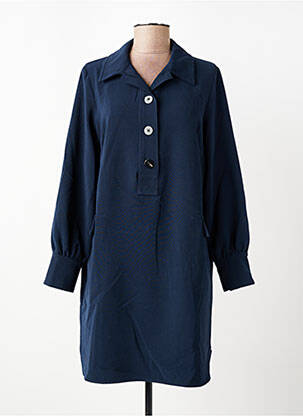 Robe courte manches longues manches longues bleu LA FEE MARABOUTEE femme