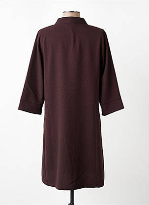 Robe courte manches 3/4 manches 3/4 marron PAKO LITTO femme