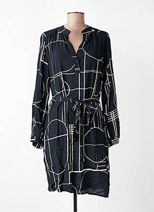 Robe mi-longue coupe fluide manches longues noir LA FEE MARABOUTEE femme