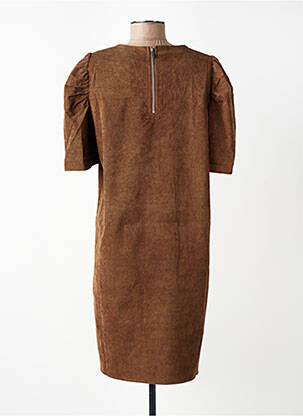 Robe mi-longue manches courtes manches courtes marron MOLLY BRACKEN femme