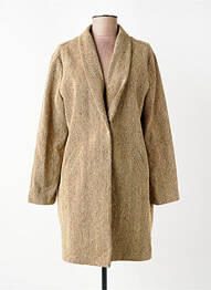 Manteau long coupe cintrée sans capuche beige PAKO LITTO femme