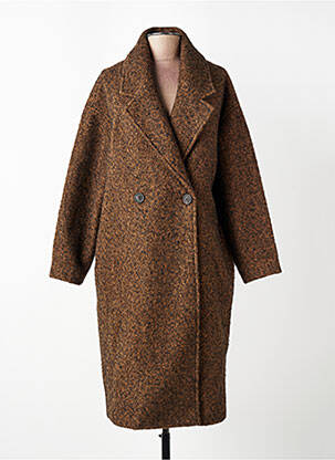 Manteau long coupe cintrée sans capuche marron LILI SIDONIO femme