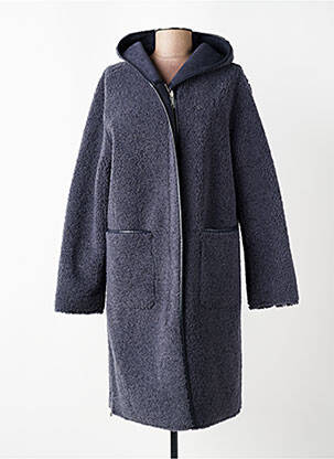 Manteau long coupe cintrée sans capuche bleu RINO & PELLE femme