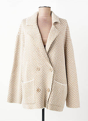 Gilet manches longues stretch beige PAKO LITTO femme