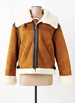 Manteau court poches sans capuche marron LA FEE MARABOUTEE femme