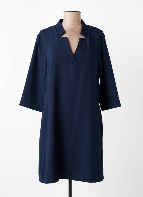 Robe courte manches 3/4 manches 3/4 bleu PAKO LITTO femme