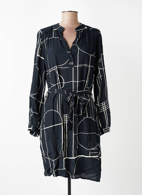 Robe mi-longue coupe fluide manches longues noir LA FEE MARABOUTEE femme