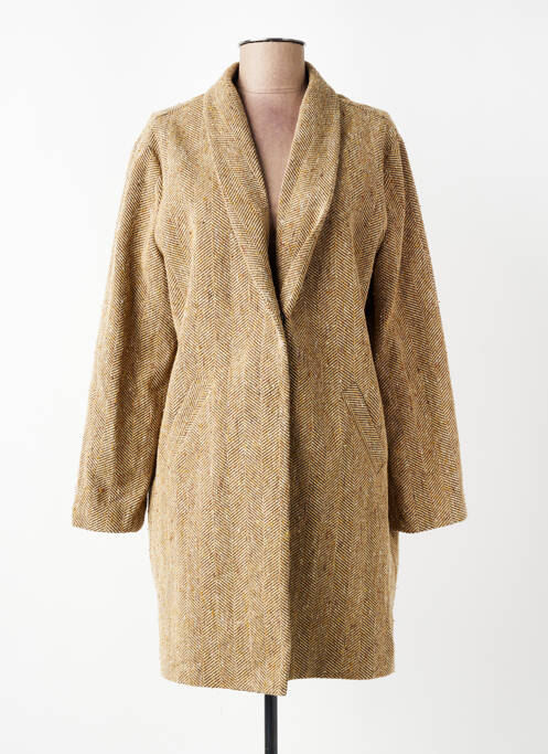Manteau long coupe cintrée sans capuche beige PAKO LITTO femme