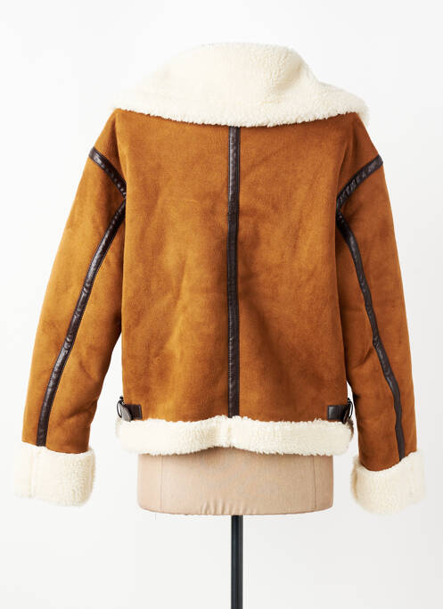 Manteau court poches sans capuche marron LA FEE MARABOUTEE femme