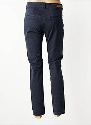 Pantalon chino fermeture zippée sous rabat boutonné taille normale bleu HAPPY femme