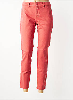 Pantalon chino fermeture zippée sous rabat boutonné taille normale rose HAPPY femme