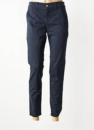 Pantalon chino fermeture zippée sous rabat boutonné taille normale bleu HAPPY femme