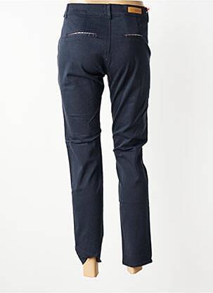 Pantalon chino fermeture zippée sous rabat boutonné taille normale bleu HAPPY femme