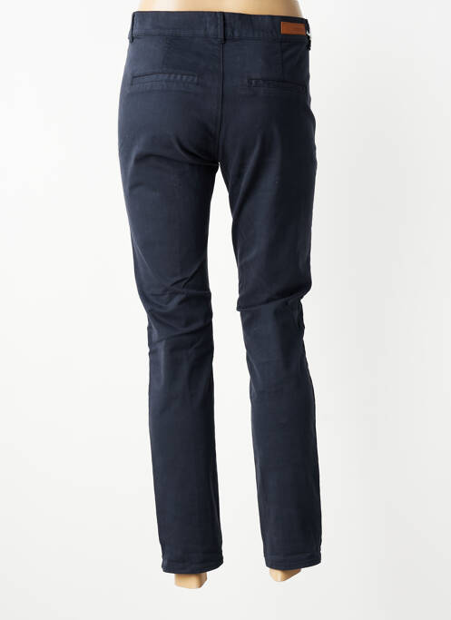 Pantalon chino fermeture zippée sous rabat boutonné taille normale bleu HAPPY femme