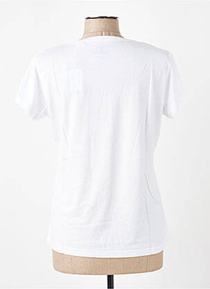 T-shirt sérigraphie floquée manches courtes blanc ROSE GARDEN femme