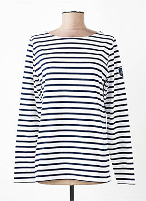 Top tissage jersey manches longues blanc ET D'EMIE femme