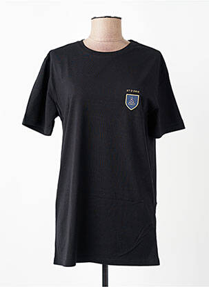 T-shirt coupe droite manches courtes noir ET D'EMIE femme