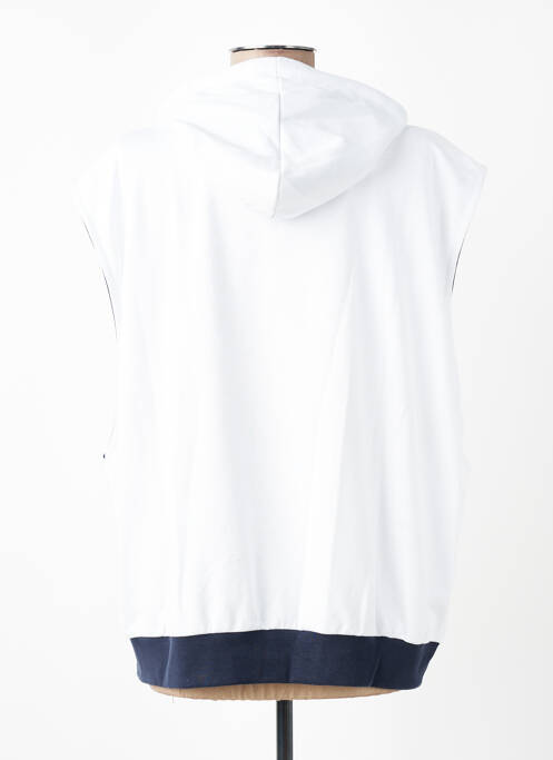 Sweat-shirt à capuche col rond sans manche blanc ET D'EMIE homme