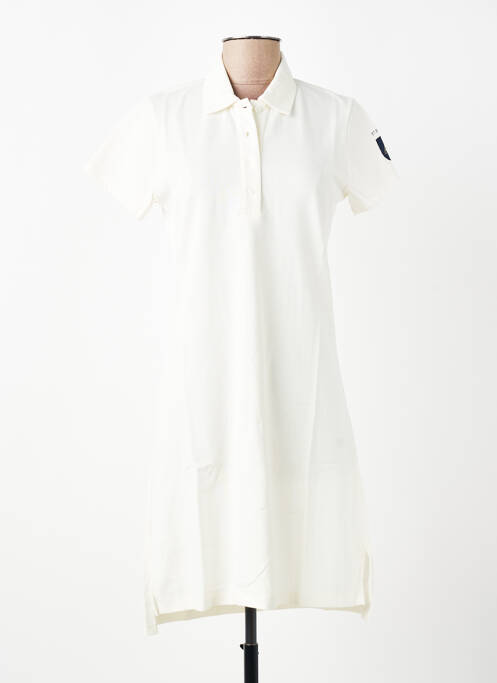 Robe mi-longue manches courtes manches courtes beige ET D'EMIE femme