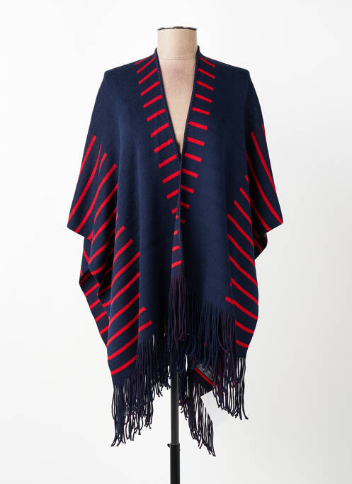 Poncho col châle bleu ET D'EMIE femme