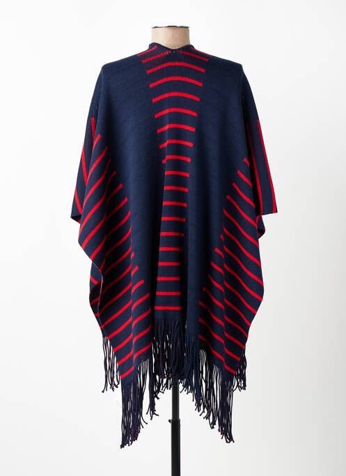 Poncho col châle bleu ET D'EMIE femme