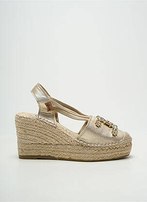 Espadrilles tissage satiné talon de 7 à 9cm or VIDORRETA femme