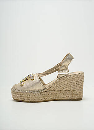Espadrilles tissage satiné talon de 7 à 9cm or VIDORRETA femme
